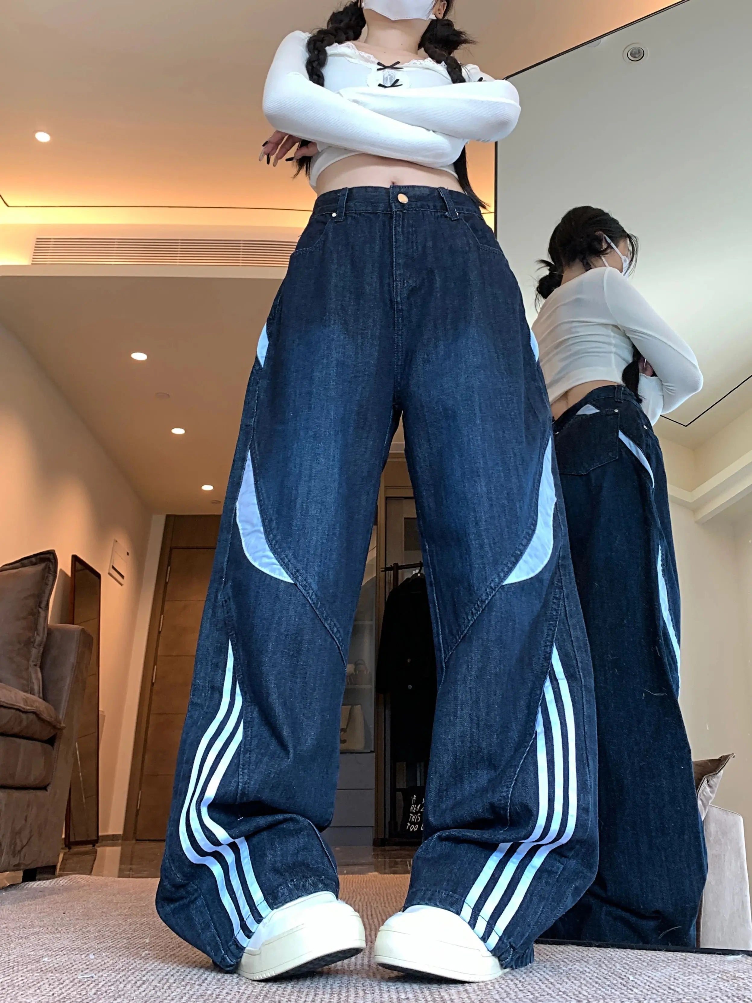 Striped Wide Jeans